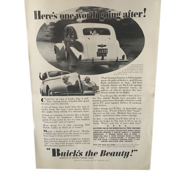 Vintage 1938 Buick Worth Going After Ad Advertisement - Picture 3 of 4